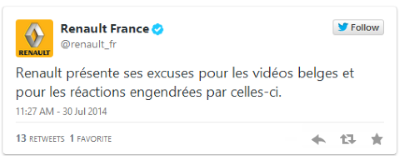 twitter renault france excuses pub sexiste renault twingo belgique